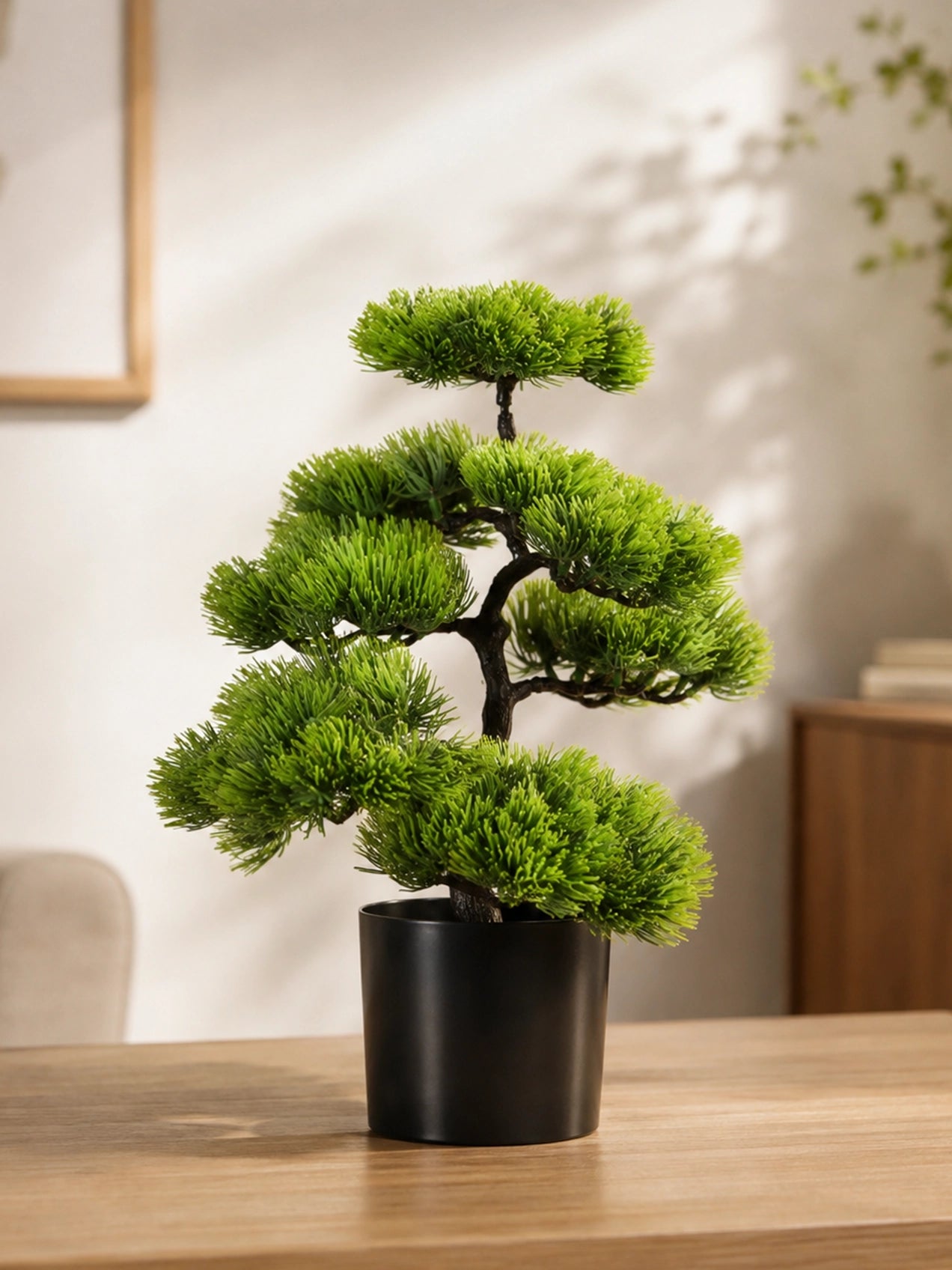 Bonsai Plant | 43 cm | Pointed Leaves | With Black Pot