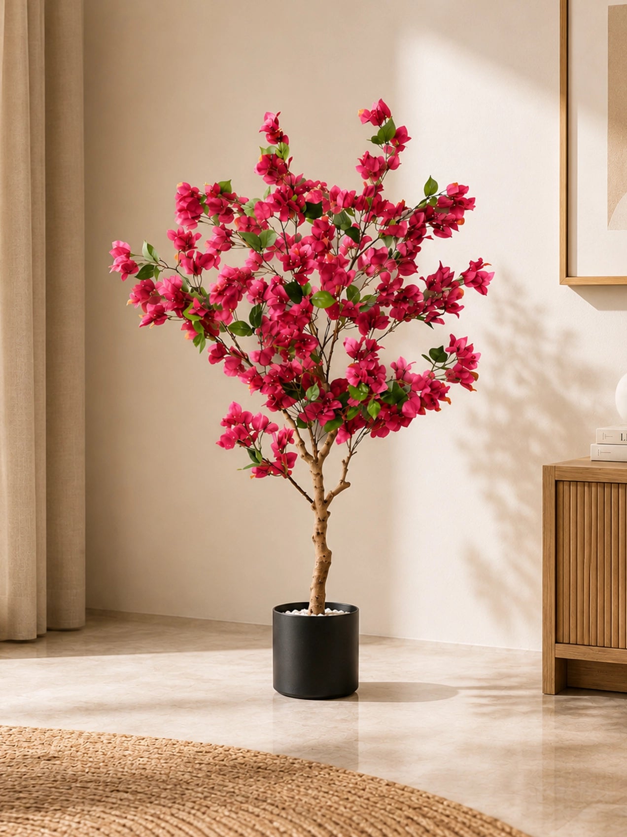 Artificial Bougainvillea Plant | 130 cm | 450 Flowers | Basic Pot
