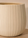 Ribbed Large Planter | Off White | 31 cm