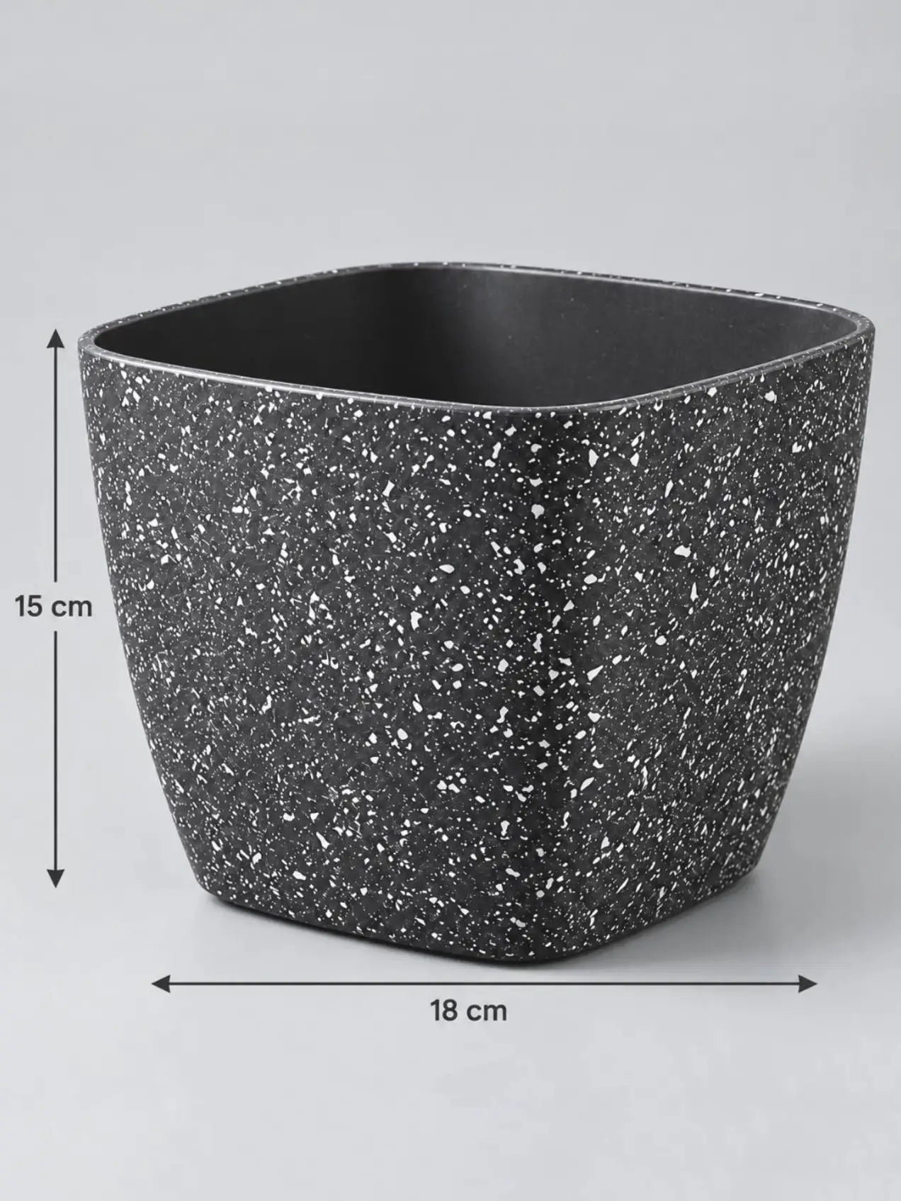 Coarse Textured Square Planter Pot | 15 cm | Set of 3
