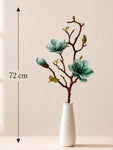 Reed Diffuser & Candle Set with Blue Magnolia Ikebana