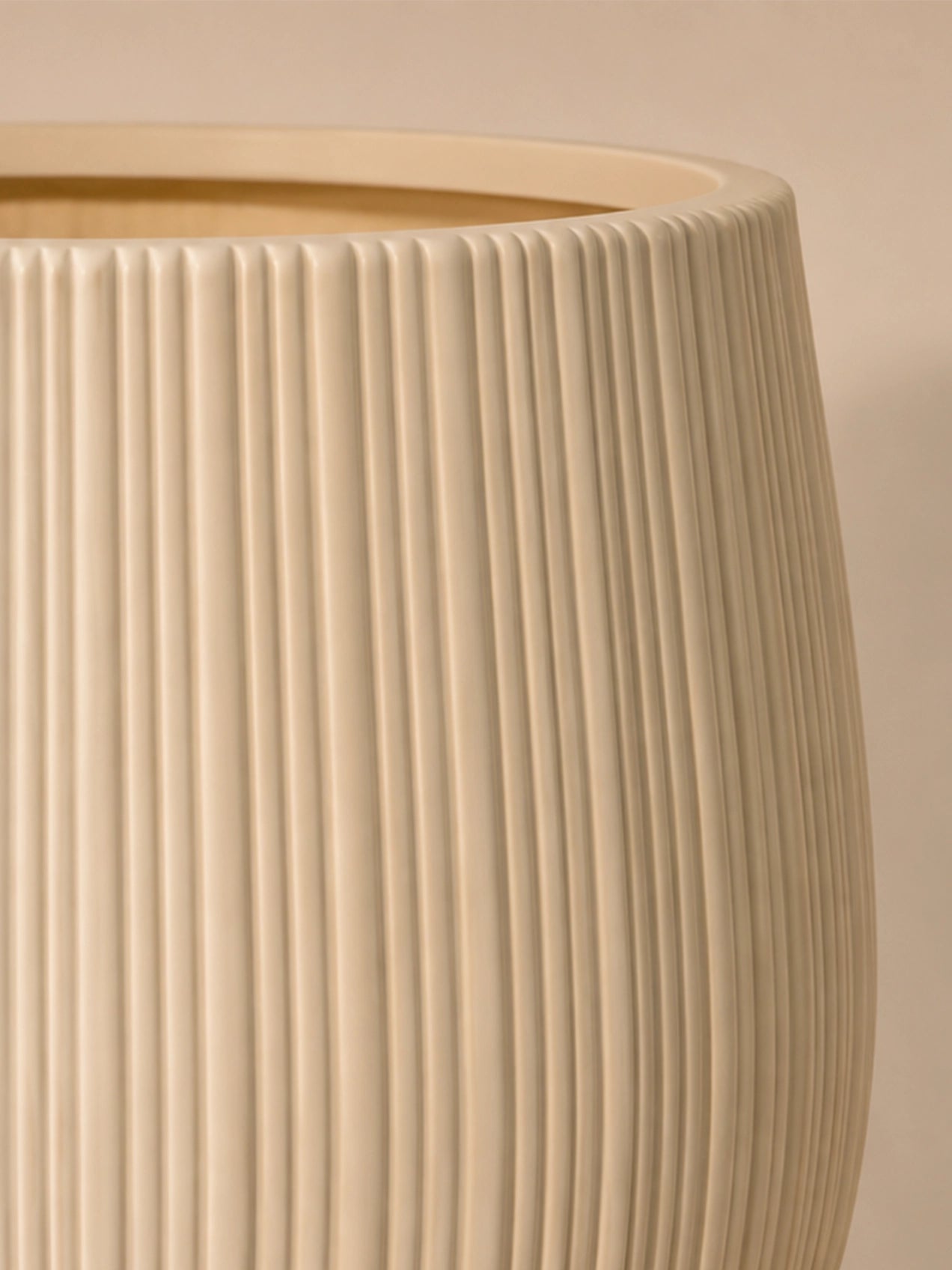 Ribbed Large Planter | Off White | 36 cm