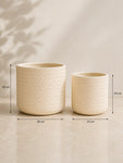 Textured Planter Set | Off White | 30 cm and 24 cm