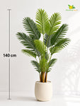 Artificial Areca Palm Plant | 140 cm | 18 Leaves | With Basic Pot