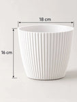 Elegant Ribbed Melamine Pot | White | 16 cm