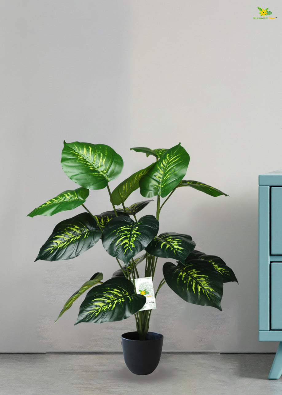 Artificial Philodendron Plant For Decor-18  Leaves-63.5 cm tall Plant-With Basic Pot