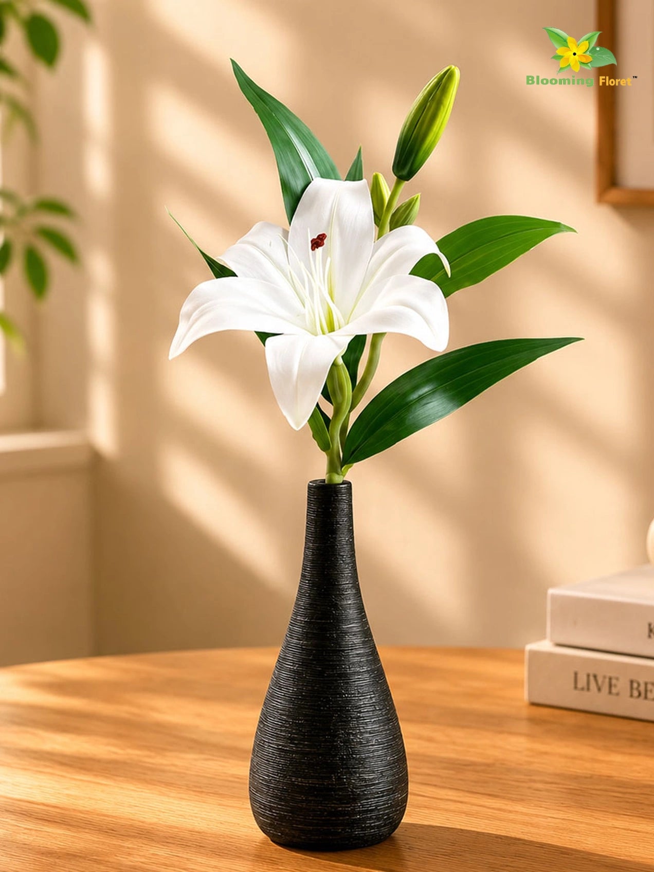 Artificial Lily Flower Stick | White | 35 cm