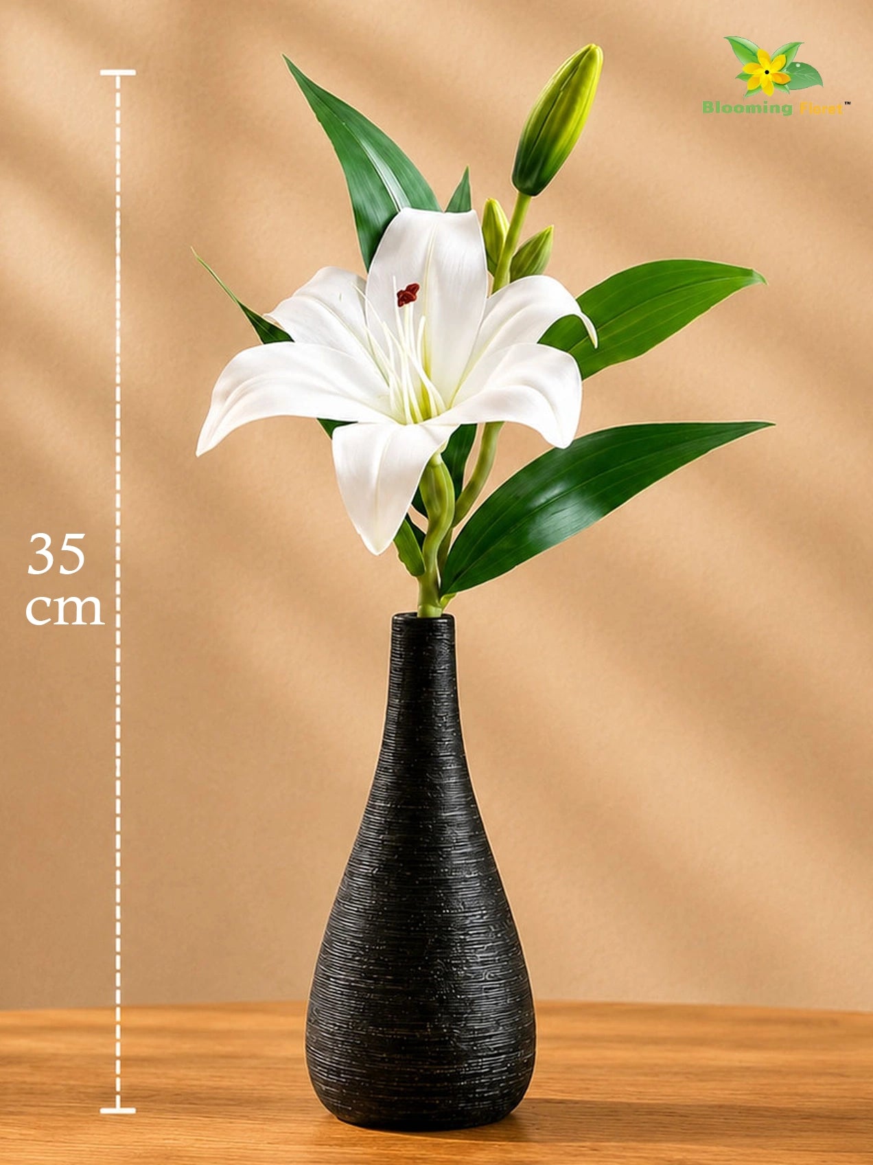 Artificial Lily Flower Stick | White | 35 cm