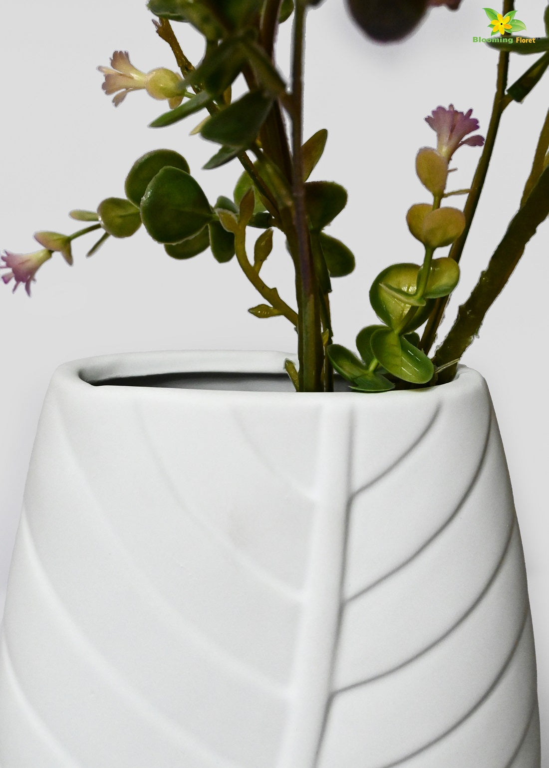 Leaf Impressed Ceramic Vase