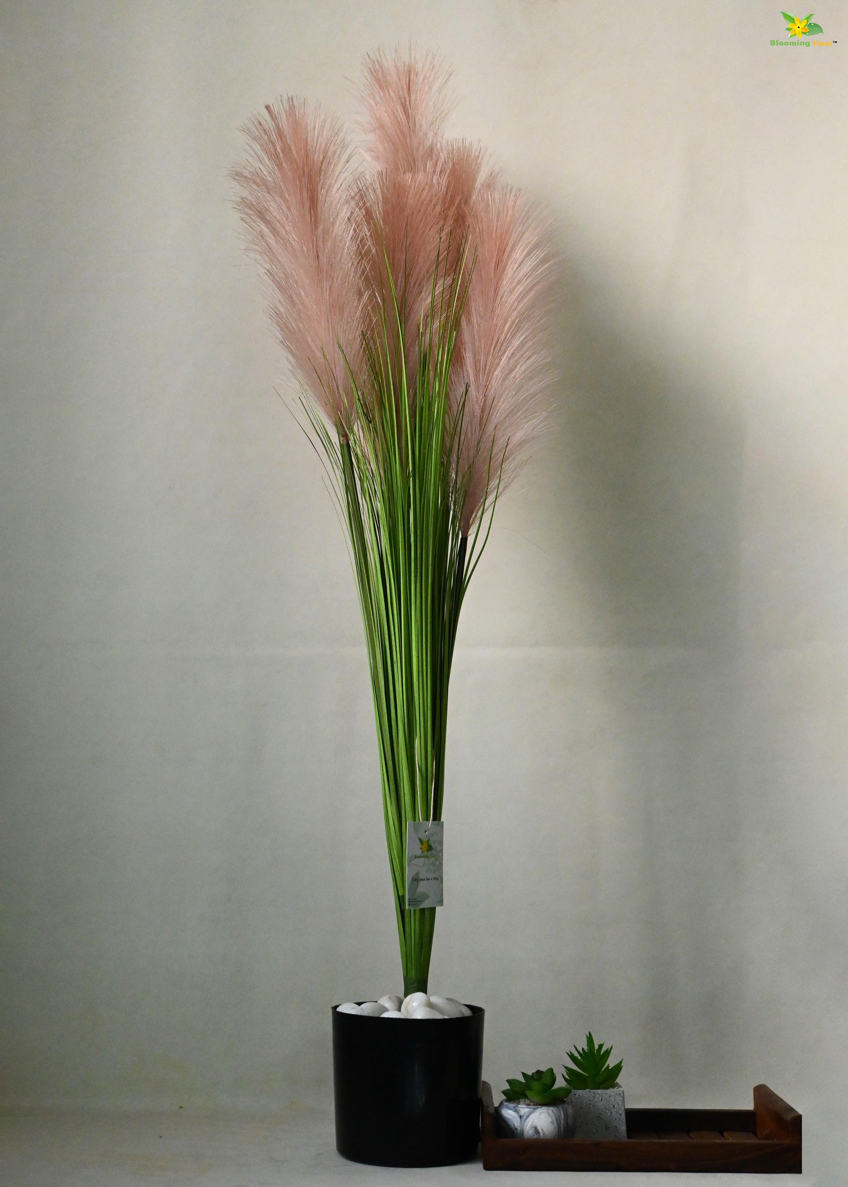 Artificial Flower Pampas Grass For Decor with Basic Pot | 93.9 cm Tall