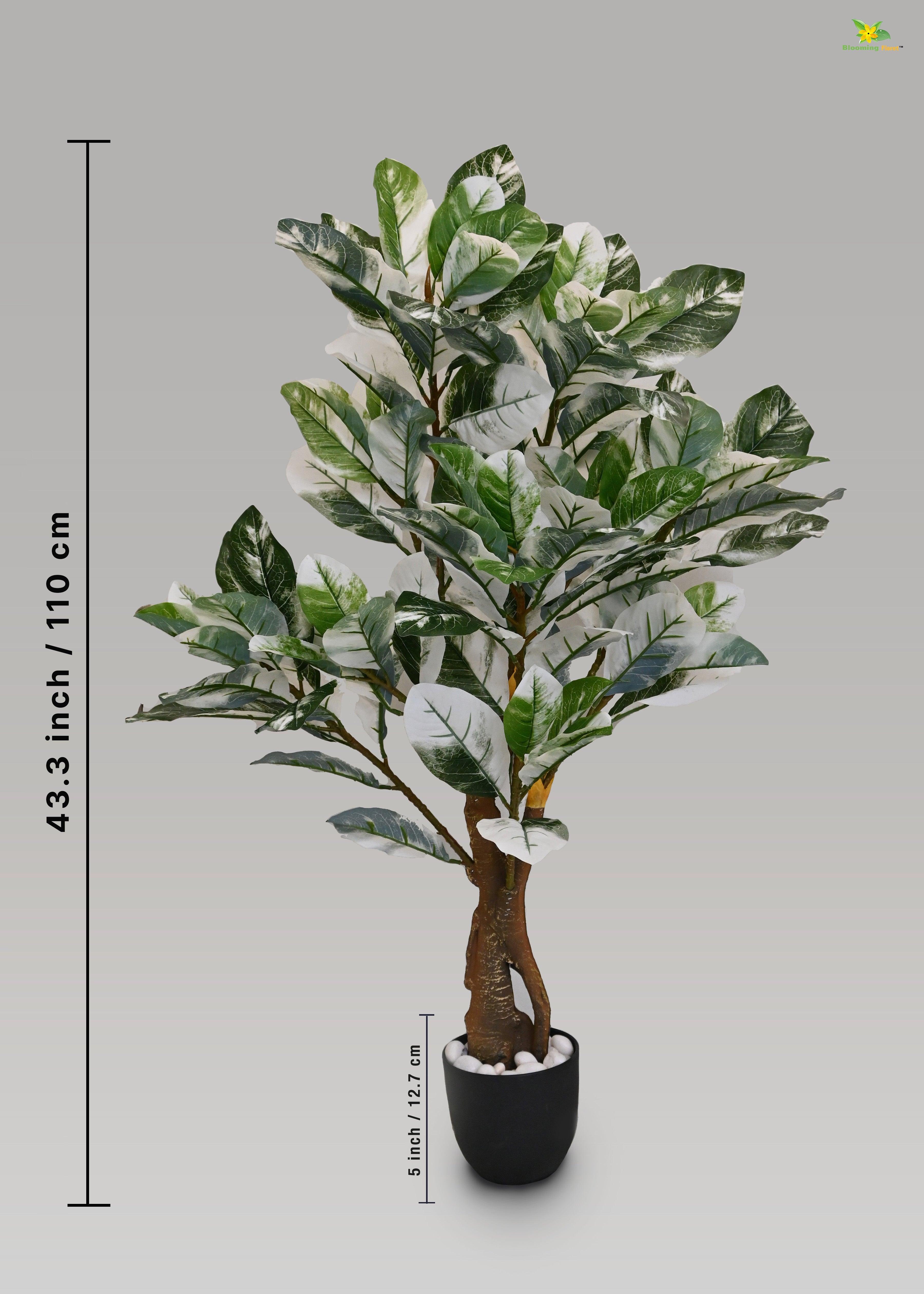 Artificial Croton Tree Plant for Decor with Basic Pot | 110 cm